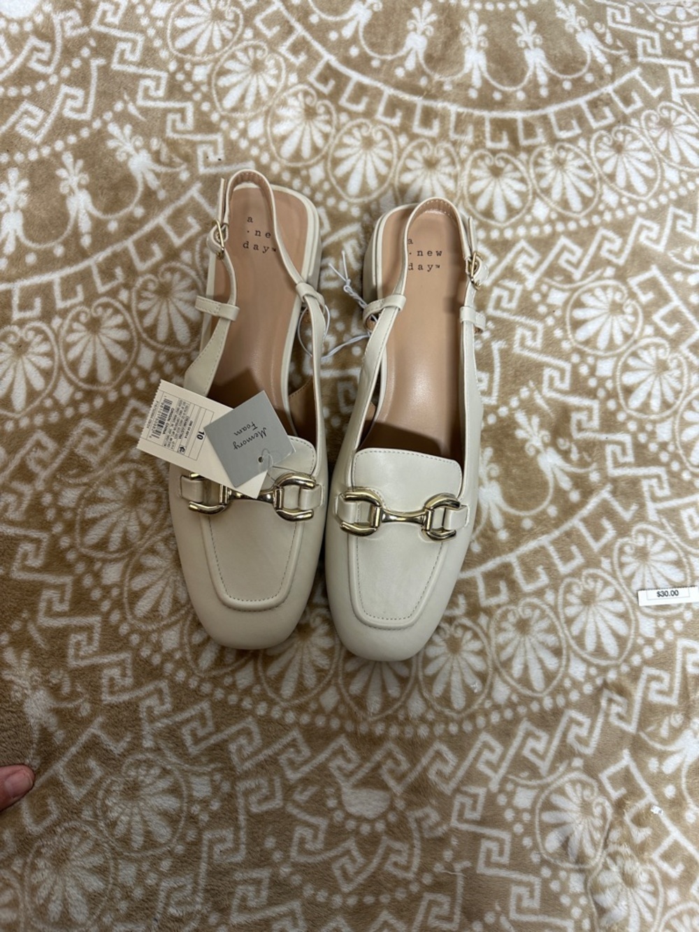 a new day Cream Slingback Loafers with Gold Hardware - Picture 12 of 12